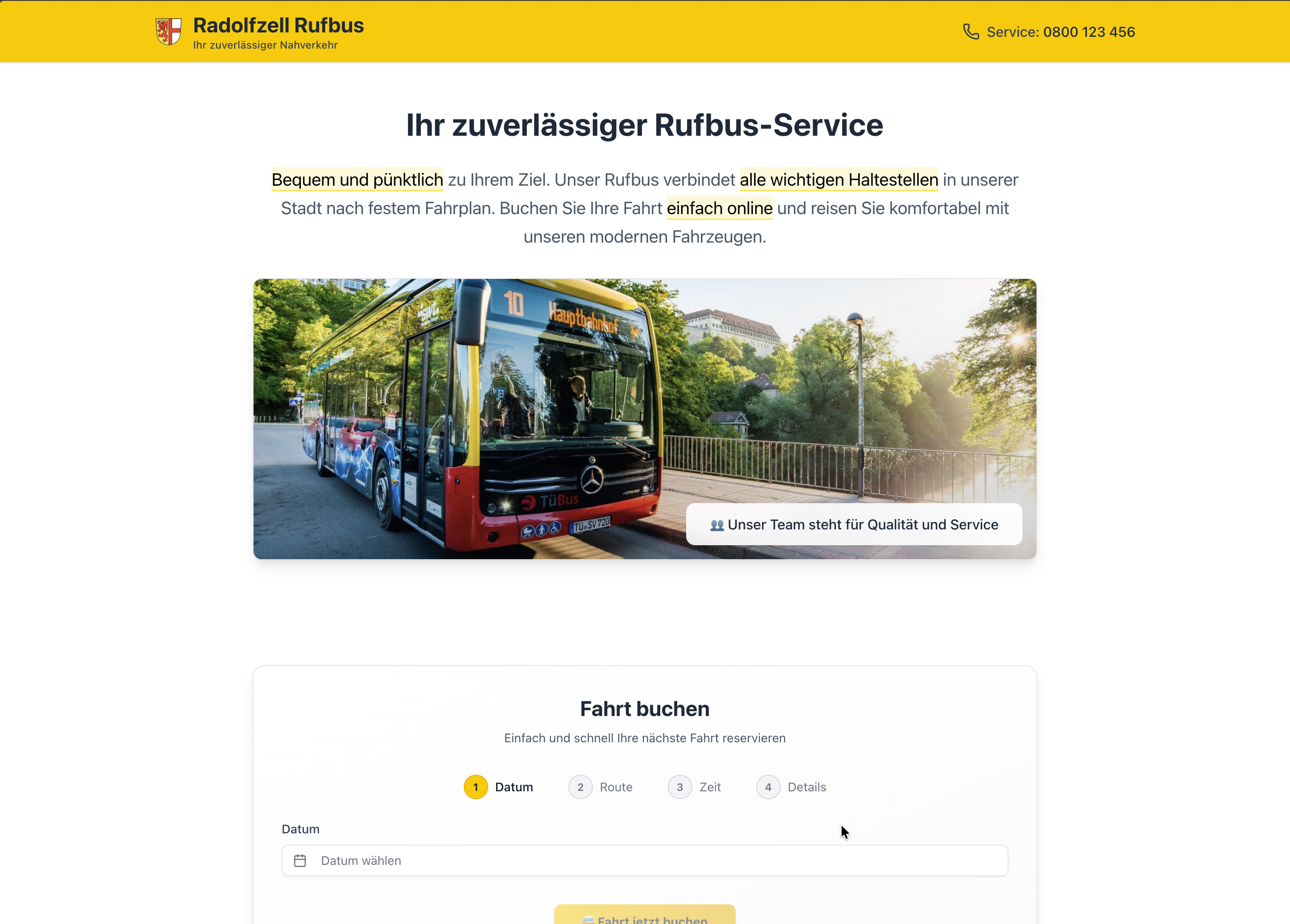 Bedarfsverkehr Website